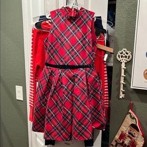 American Girl Red and Black pretty perfect Plaid Dress size 10